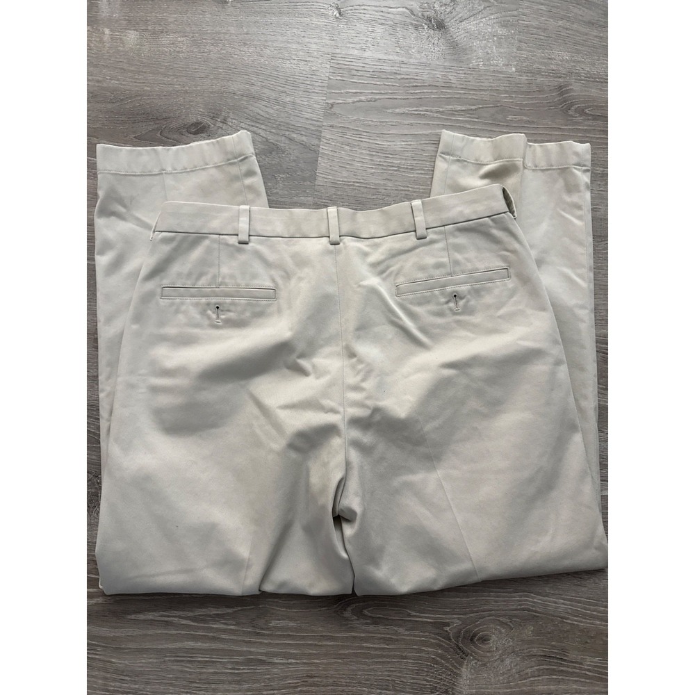 Brooks‎ Brothers Pants Mens 35x29 Beige Chino Trouser Pleated Business Hopsack - Picture 4 of 7